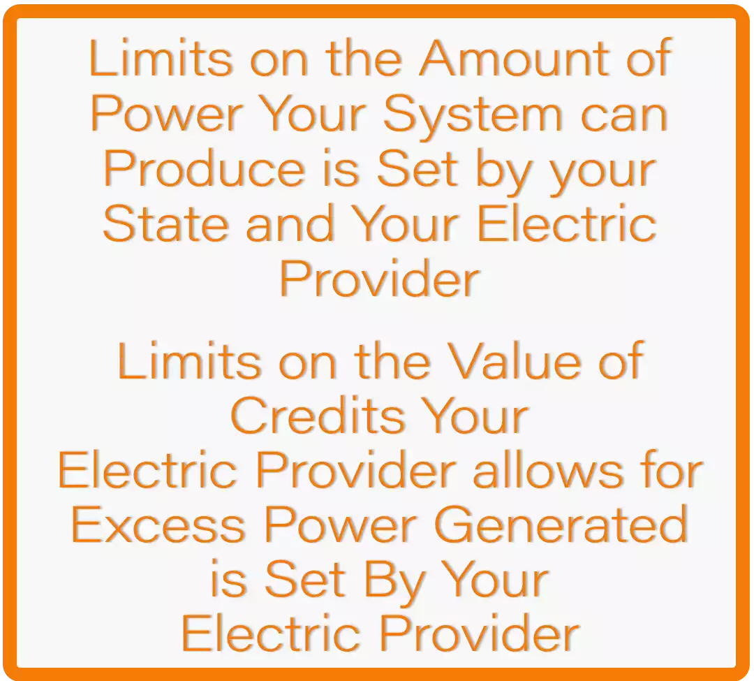 Answerr to Question, Who Determines the Size or my System and How much Credit I Get